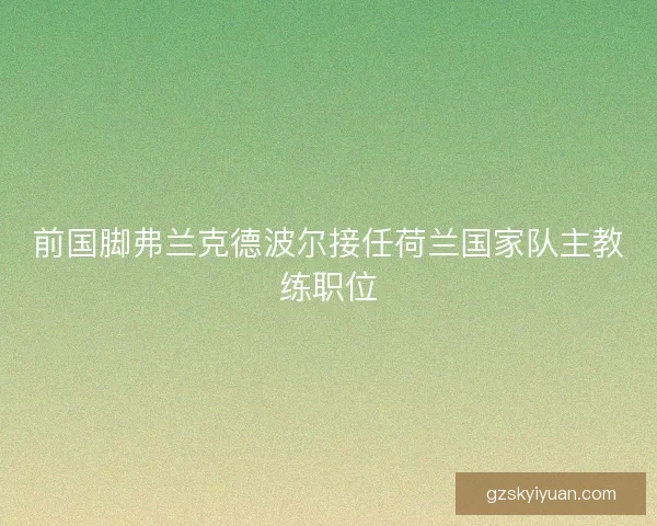 前国脚弗兰克德波尔接任荷兰国家队主教练职位 前国脚弗兰克德波尔接任荷兰国家队主教练职位